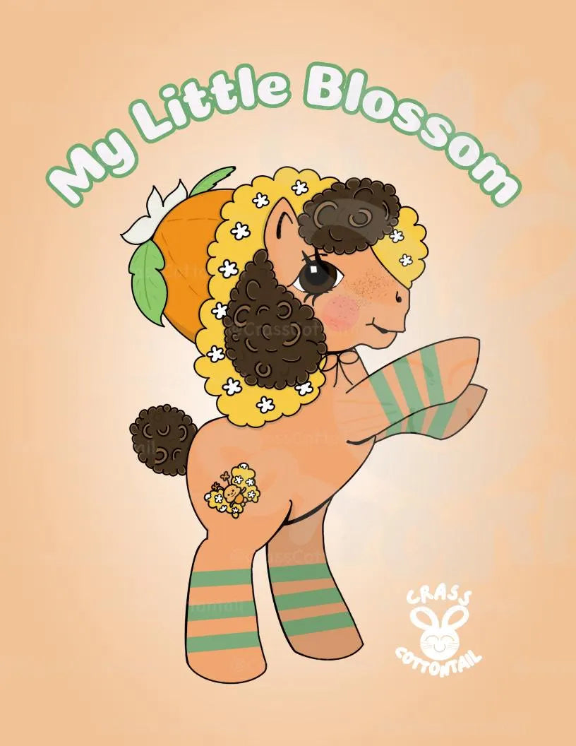 80s Cartoon Pony Garden Mashup 8.5x11 Art Print