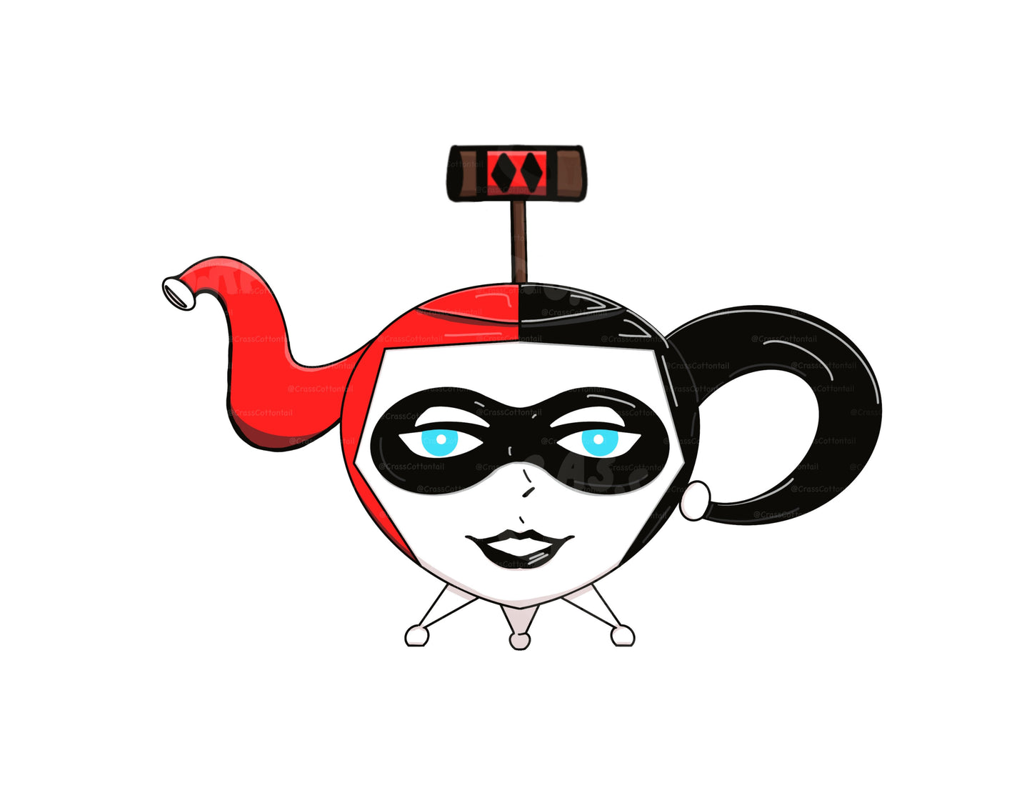 Comic Book Clown Sidekick Teapot Vinyl Sticker