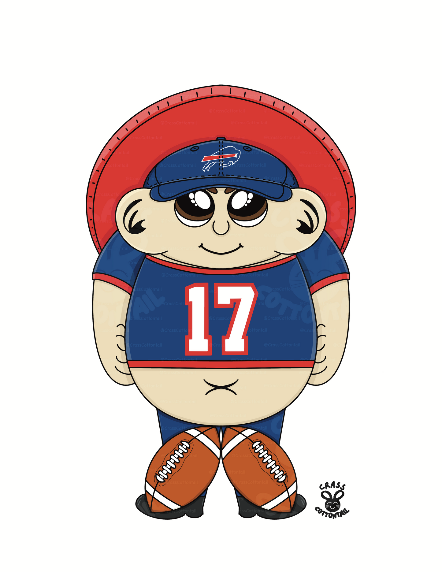 Football QB Japanese Tanuki 3"x2" Vinyl Sticker