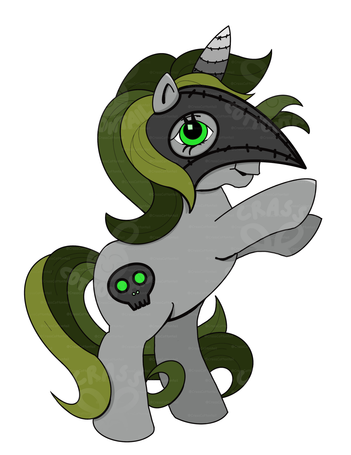Plague Doctor Pony 3"x2" Vinyl Sticker