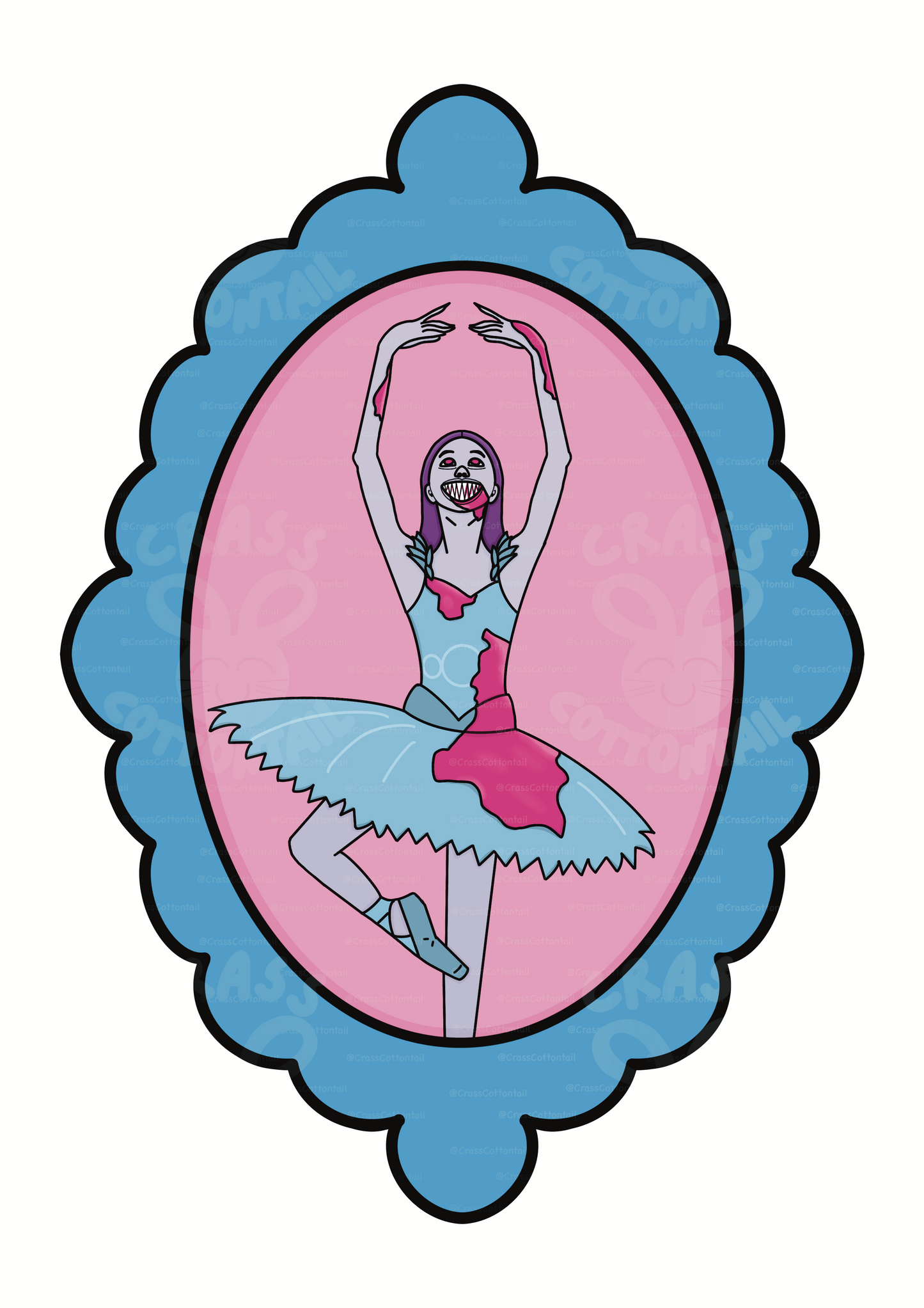 Vampire Ballerina 3"x2" Vinyl Sticker