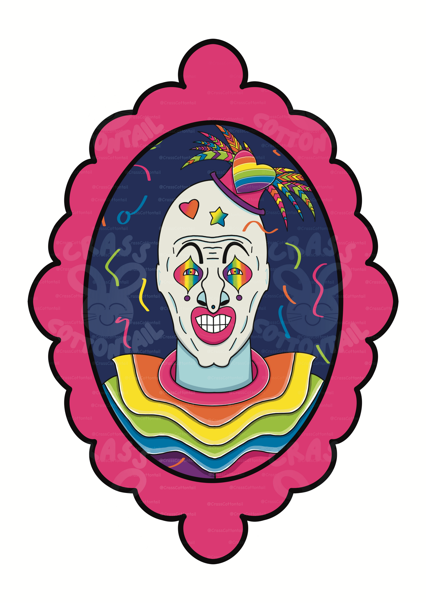 Pop Color Horror Movie Clown 3"x2" Vinyl Sticker