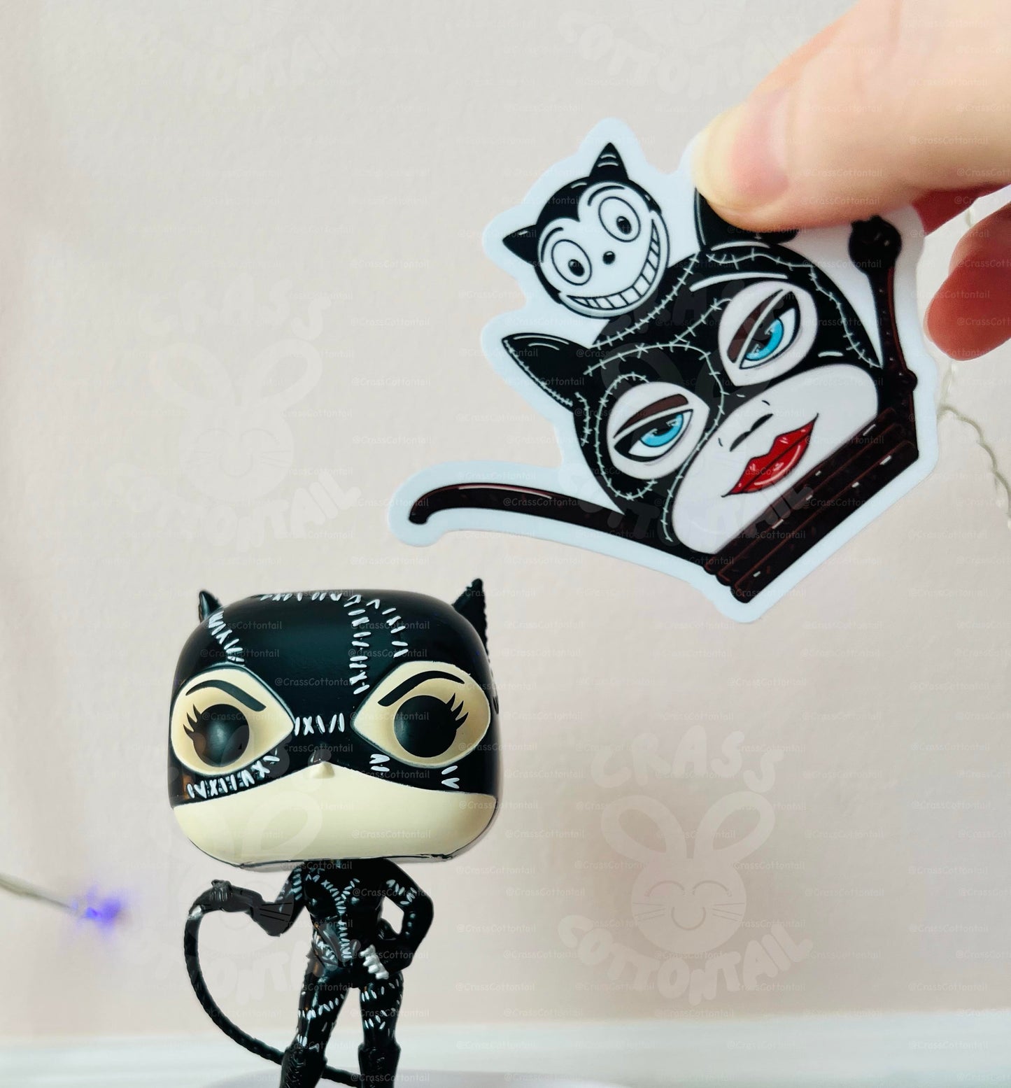 Comic Book  Cat Lady Villain Teapot Vinyl Sticker