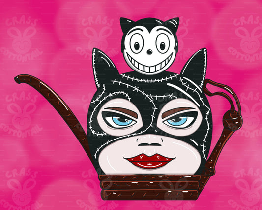 Cat Lady Antihero Teapot Wall Art Print 8.5x11