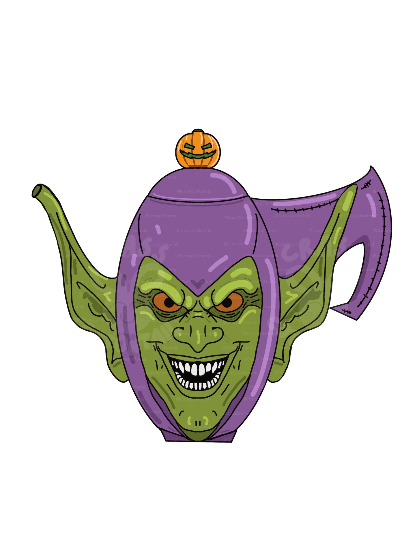 Comic Book Villain Teapot Vinyl Sticker