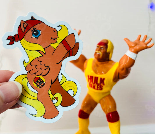 Retro Wresting Pony Vinyl Sticker