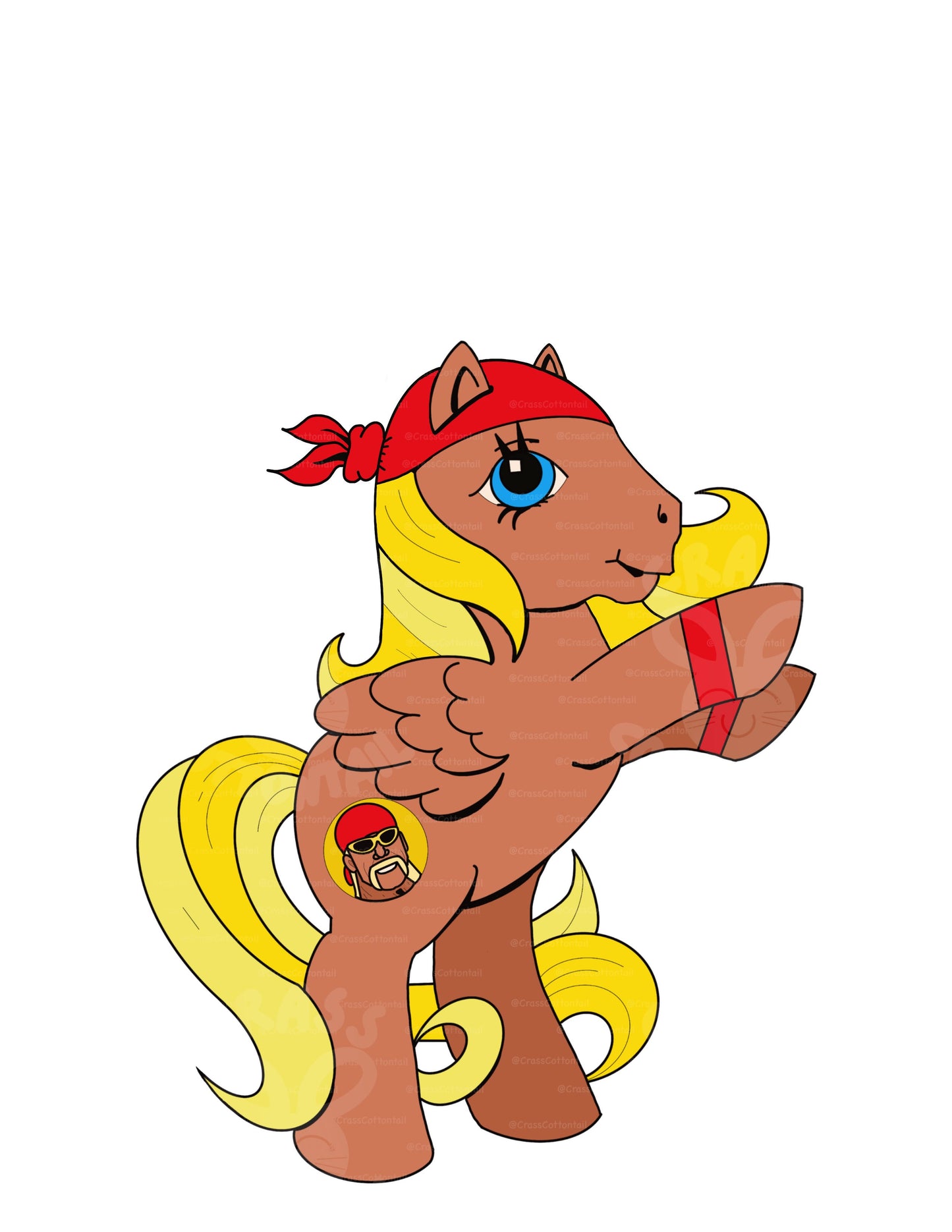 Retro Wresting Pony Vinyl Sticker