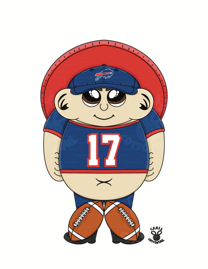 Football QB Japanese Tanuki 3"x2" Vinyl Sticker