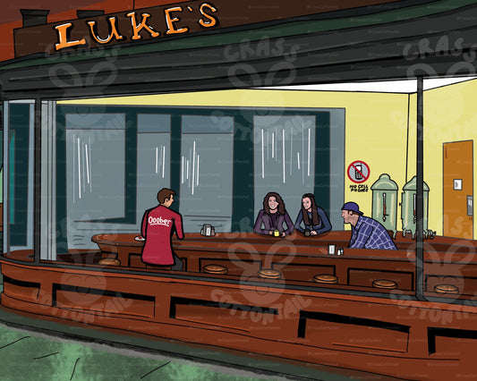 Pop Culture Nighthawks Luke's Diner Wall Art Print 8.5x11