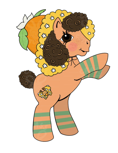 80s Cartoon Pony Garden Mashup 3"x2" Vinyl Sticker