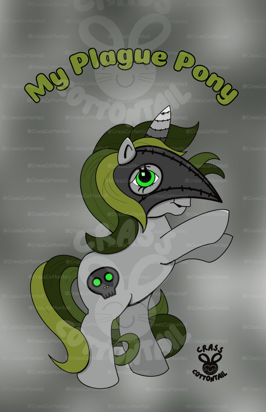 Victorian Plague Doctor Pony 8.5x11 Art Print