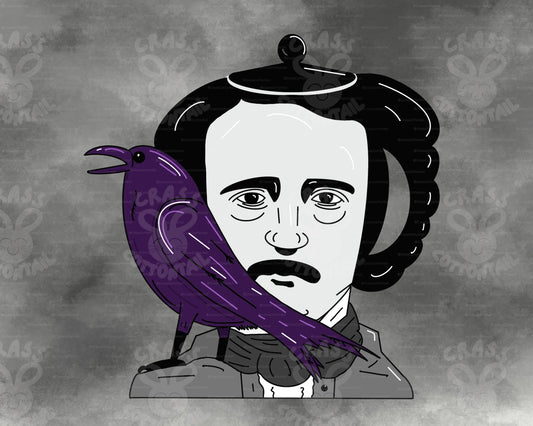 Edgar Allan Poe Teapot Wall Art Print 8.5x11 The Raven