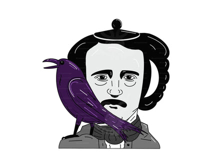 Edgar Allan Poe Teapot Vinyl Sticker