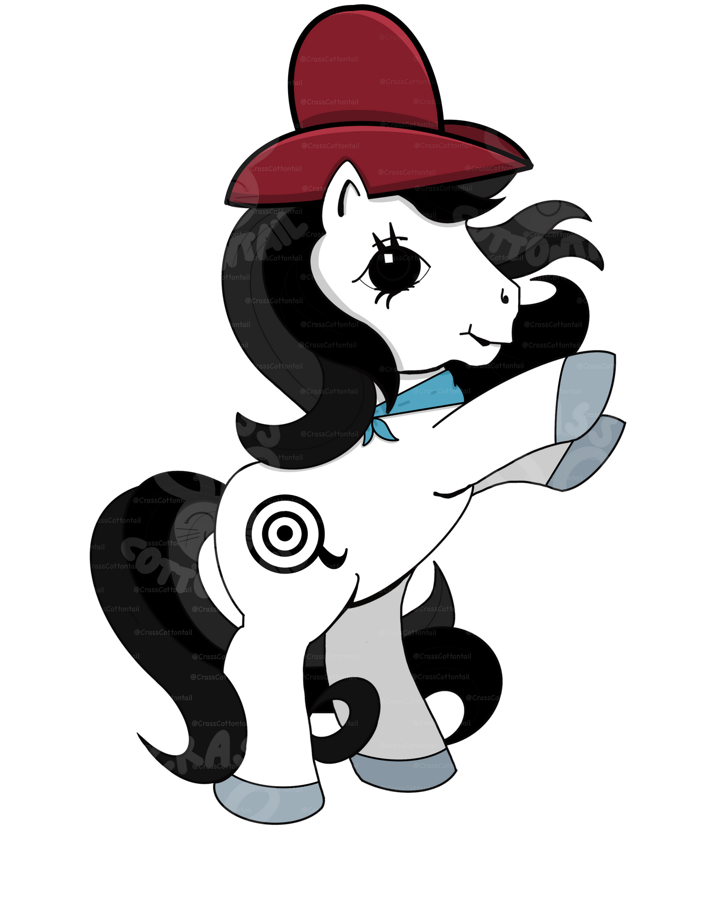 Retro Cartoon Pony 3"x2" Vinyl Sticker