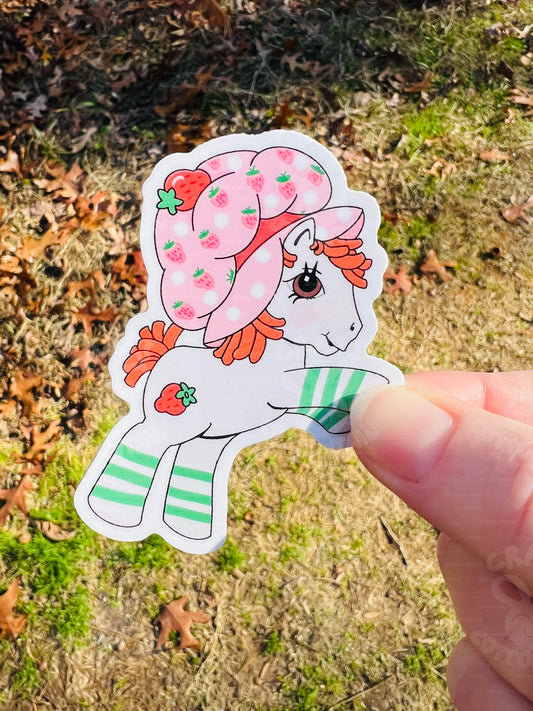 80s Cartoon Pony Garden Mashup 3"x2" Vinyl Sticker